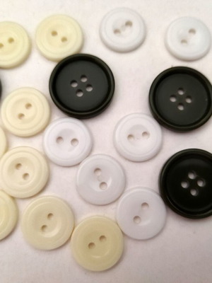 Sewing Buttons new, white, champagne and green khaki