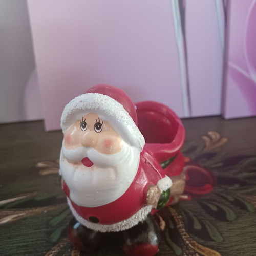 Christmas ceramic planter used