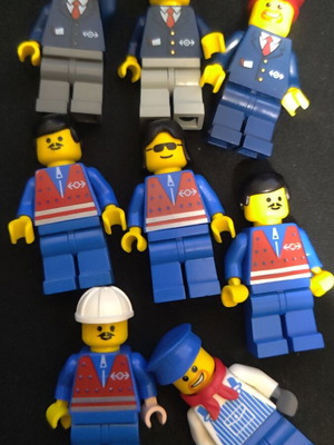 Lego Train Minifigures used, set of 8 from 1996