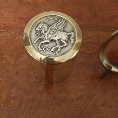 Ilias Lalaounis Pegasus Set vintage solid brass and silver 900