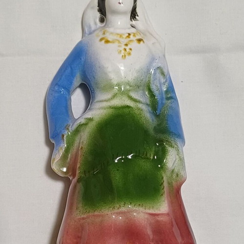 Vintage decorative figurine woman with traditional Rhodes costume like new, 1950s