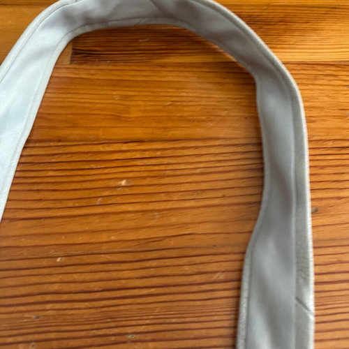 Leather thin gray vintage tie used