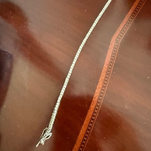 Riviera tennis bracelet used, size 18, silver-plated, gray