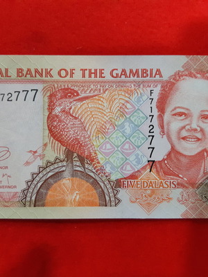 Gambia banknote unused 5 Dalasis 1996-2005 new