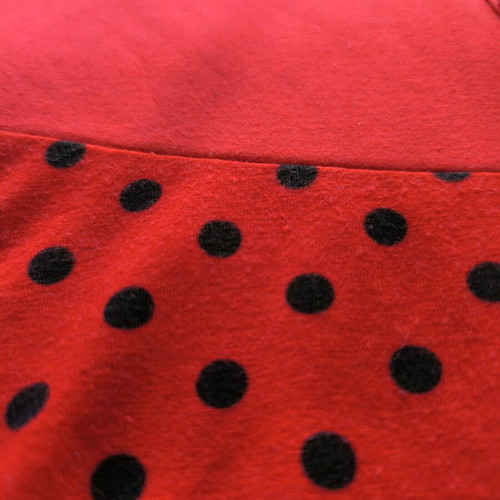 Long-sleeve blouse like new, red multicolor, elastic
