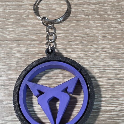 Cupra 3D Print Spinner Keychain with Hand-Painted Purple Logo