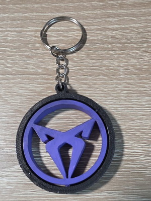 Cupra 3D Print Spinner Keychain with Hand-Painted Purple Logo