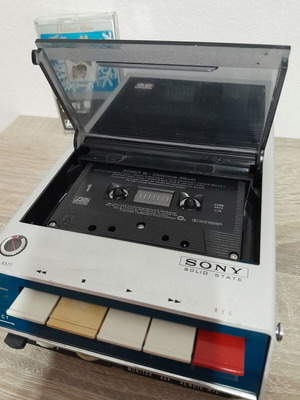 Sony TC 110 cassette player used, collectible 1973 tape recorder with Retrofit USB