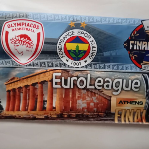 Set of 2 Final 4 2026 OAKA scarves Olympiacos Fenerbahce Real Madrid Valencia