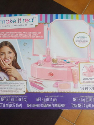 Make It Real Deluxe Mirrored Vanity & Cosmetic Set new, 14 pcs