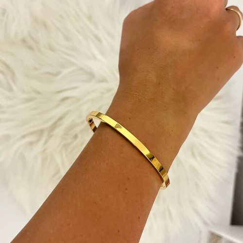 Simple handcuff bracelet new, gold color