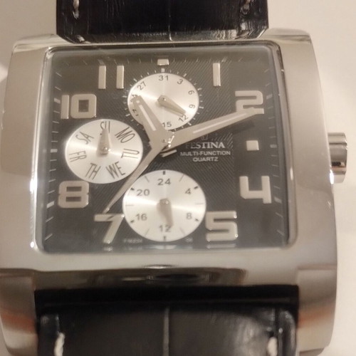 Festina F16235 men's watch like new, black and silver