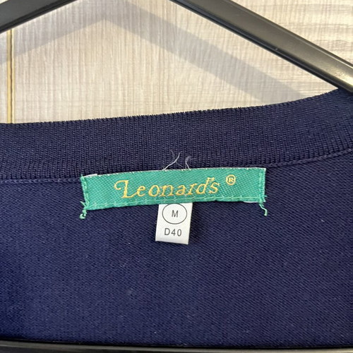 Leonard's women's cardigan like new, blue navy with white details, size M