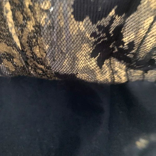 Top M Ake' black and gold used with lace detail