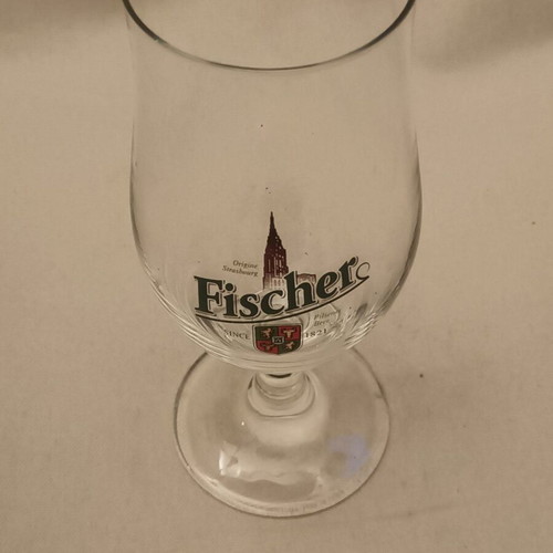 Collectible Fischer beer glass, like new, tulip-shaped