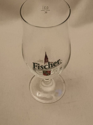 Collectible Fischer beer glass, like new, tulip-shaped