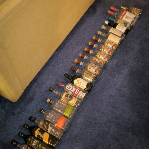 Collection of drink bottles large variety