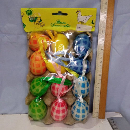 Paper hanging eggs new, pack of 12, 6 centimeters
