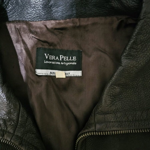 Vera Pelle leather jacket used, brown, size XL