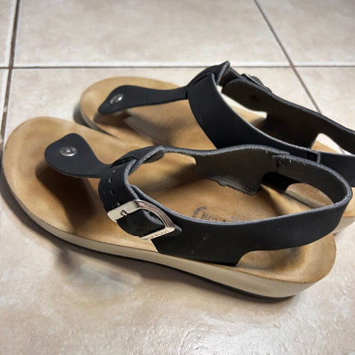 Fly Flot women's anatomical sandals like new, black and brown, size 40