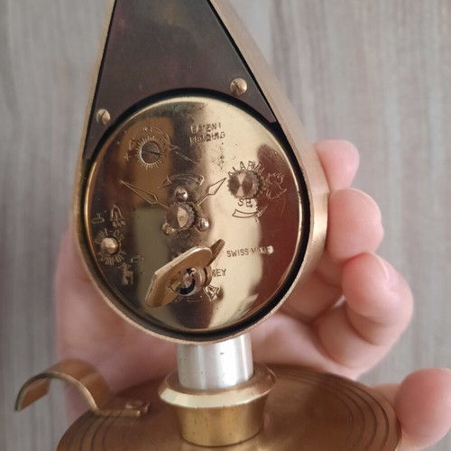 Swiza 8 vintage mechanical table clock alarm used