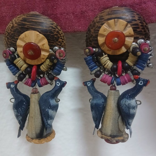 Vintage handmade earrings, ethnic boho style