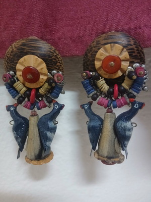 Vintage handmade earrings, ethnic boho style