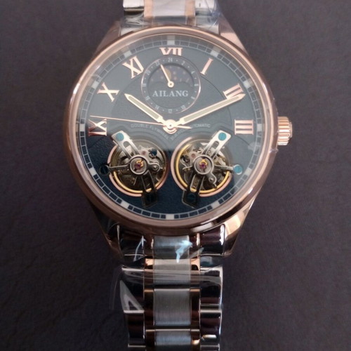 Ailang Double-Balance Automatic Men's Watch new, 42mm, gold and silver