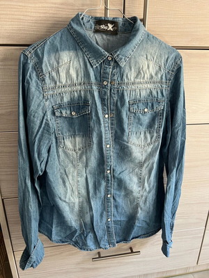 Деним риза SHE X XXL като нова, тясна за Medium-Large
