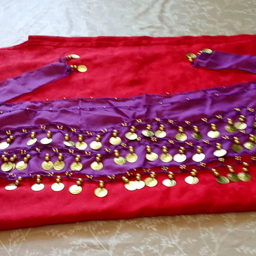 Dance skirt new, purple with ethnic and folklore motifs