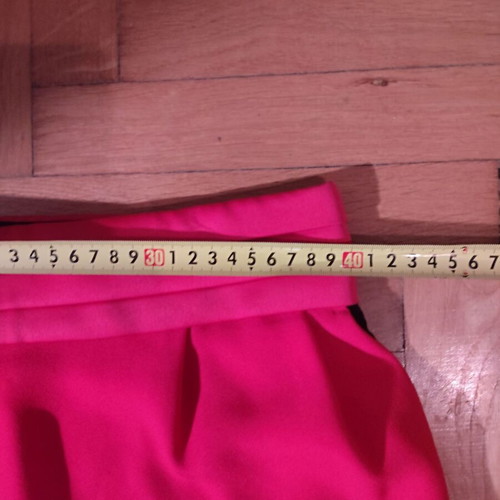 The Kooples elegant hot pink shorts with black velvet details like new, size M