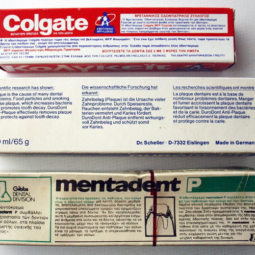 Vintage 70's Colgate Duro Dont Mentadent Toothpastes Pack of 3 new