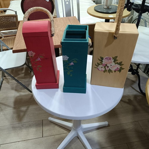 Wooden handmade wine storage boxes used, decorative