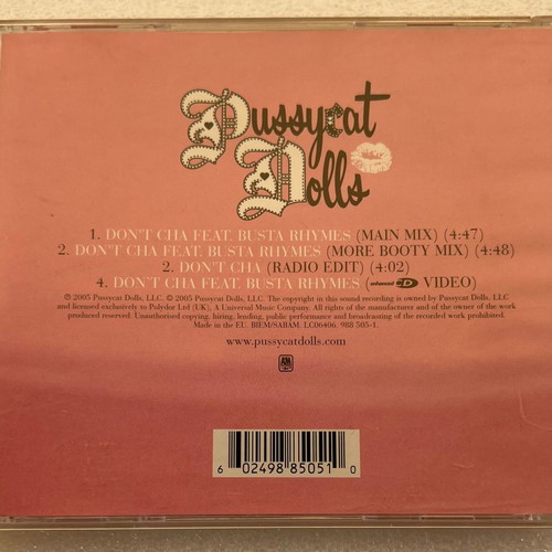 Pussycat Dolls Featuring Busta Rhymes Don't Cha 3-trk CD single used