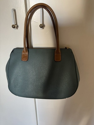 KEM handbag used, gray-green, medium size