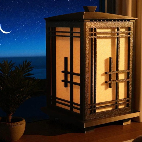 3D Printed Table Lamp Japanese Style Takumi with Zen Elegance