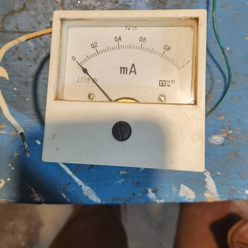 Analog milliammeter 0–1 mA used, retro electronic device