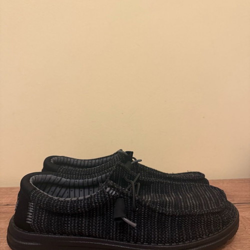 Hey Dude canvas moccasins new, size 44, black athletic