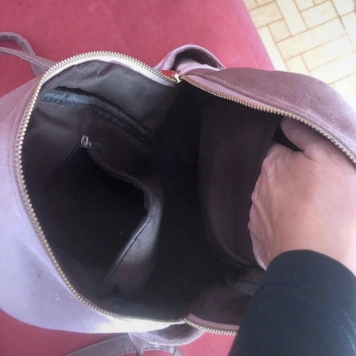 Pink metallic backpack with rhinestones like new