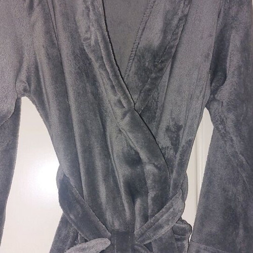 Kaffe grey robe like new with belt and pockets