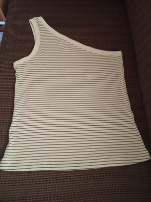 H&M One-Shoulder T-Shirt new, size M, black and white