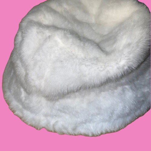 Fur hat like new, white, size S