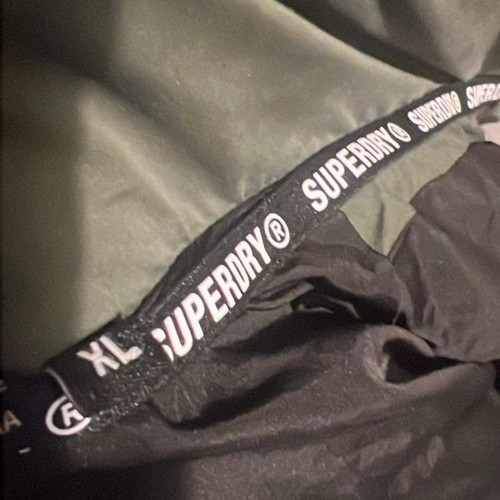 Superdry Hooded Puffer Jacket used, green, size XL