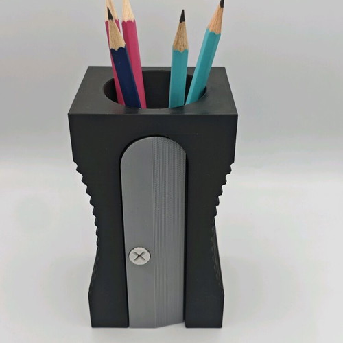 Pencil holder shaped like a sharpener new, 3d printed from esun pla+ material