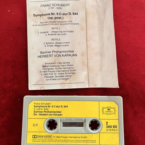 Karajan-Edition Frantz Schubert Συμφωνία αρ.9 σε Ντο μείζονα κασέτα