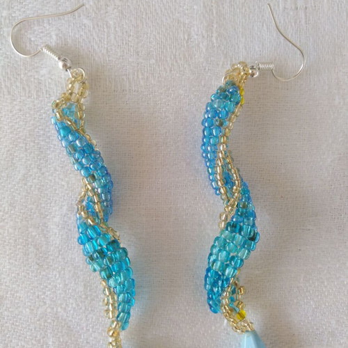 Handmade knitted beaded earrings new