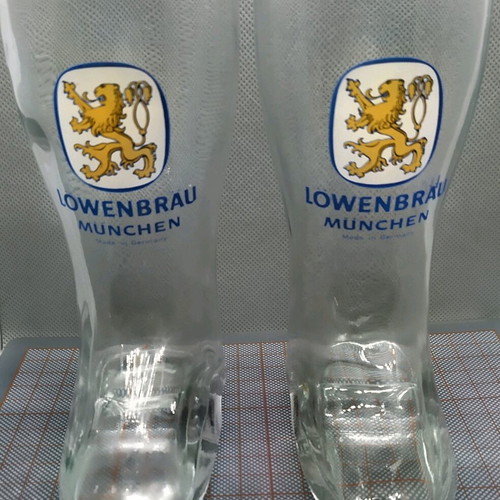 Löwenbräu boot-shaped collectible beer glasses like new
