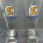 Löwenbräu boot-shaped collectible beer glasses like new