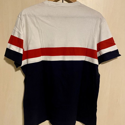 H&M cotton t-shirt used, size M, white and blue