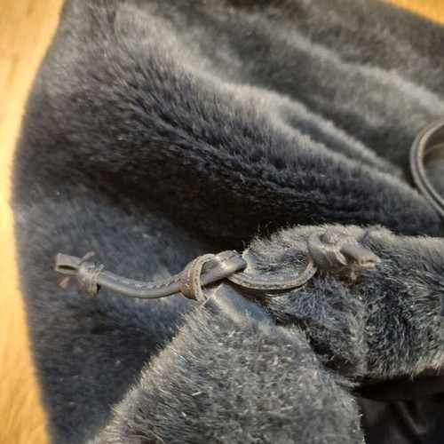 Zara women's furry shoulder bag like new, blue